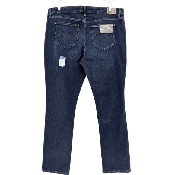 Lee Women's Straight Mid Rise Stretch Friction Resistant Blue Jeans Size 20L NWT - Picture 2 of 11
